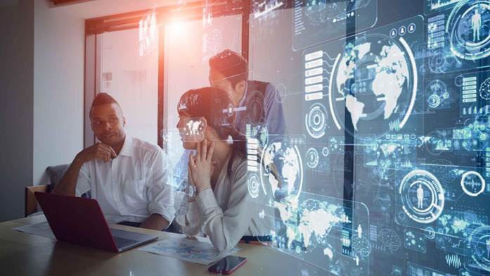 Global tech talent collaboration: Chinese engineers and international specialists working on robotics and e-commerce systems