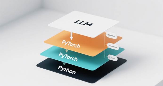 Technical stack pyramid for AI jobs in China: Python, PyTorch, LLMs