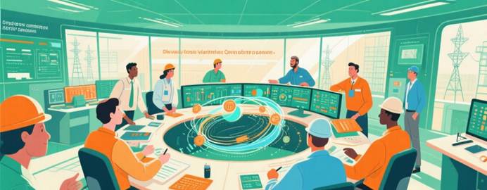 Green-collar workforce development: Diverse engineers collaborating on renewable energy projects in China