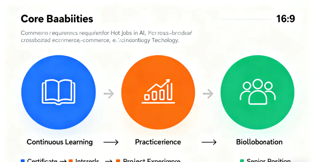 Building a Career in China 2025: Hot Jobs in AI, Cross-Border E-Commerce, and Biotechnology 4 Information chart of core capabilities and career paths for hot jobs in AI, cross-border e-commerce and biotechnology