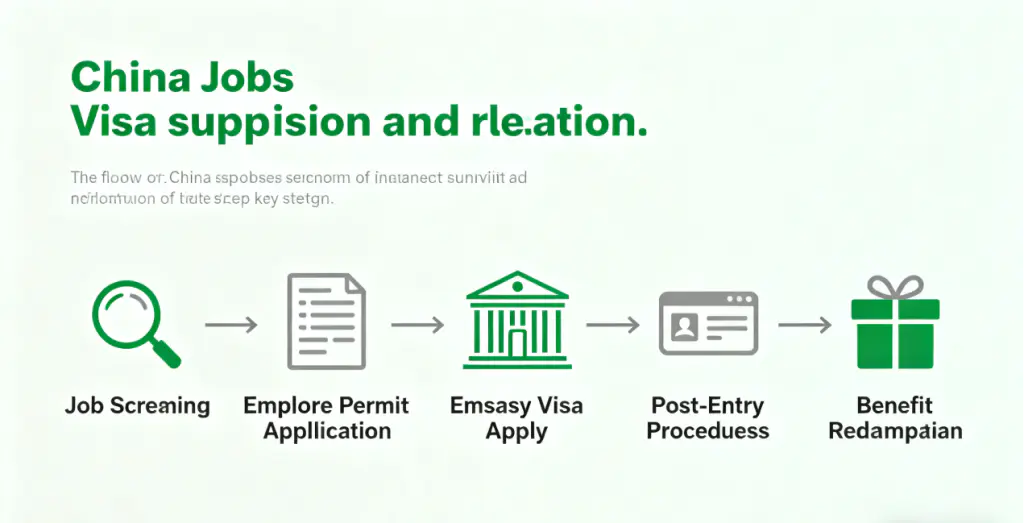 China Jobs with Visa Sponsorship: Full Relocation Coverage 2025 1 Flow chart: Step-by-step process for China jobs visa sponsorship and full relocation coverage