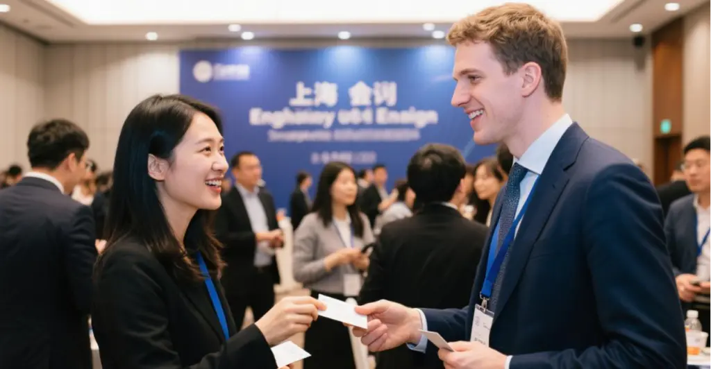 Entry-Level Jobs in China for Foreigners 2025: No Experience Needed 3 Foreign job seeker networking at China career event for entry-level positions