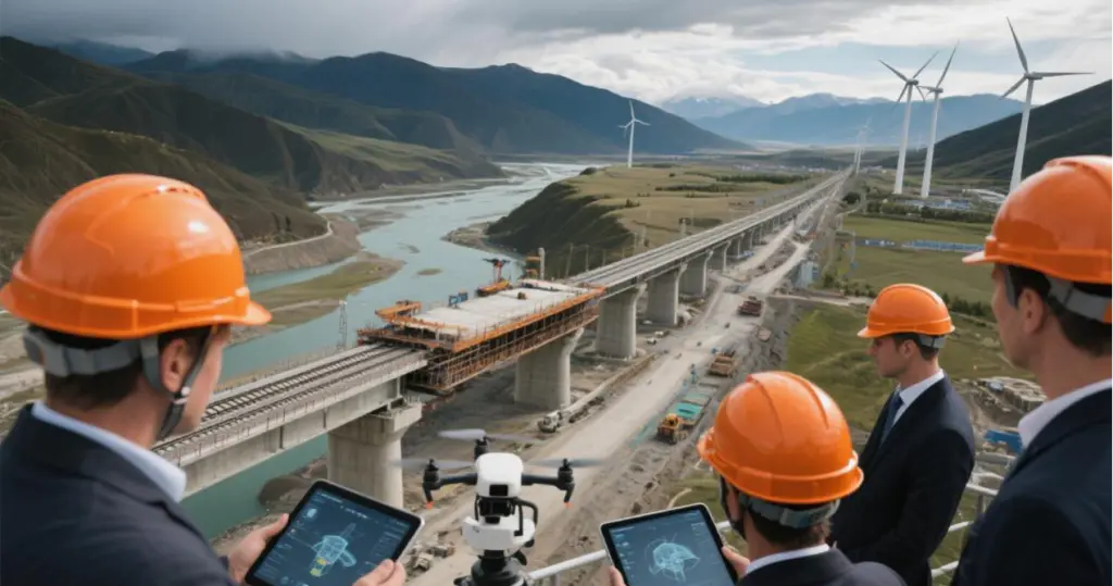 Engineering Jobs in China for Foreign Engineers: Visas and Opportunities in Aerospace, Infrastructure, and Automotive 2025 2 Foreign engineers managing high-speed rail infrastructure project in China